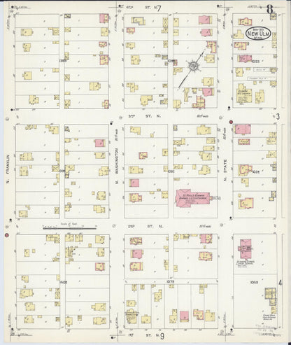 Sanborn Fire Insurance Map from New Ulm, Brown County, Minnesota (1913), Sheet #0008 - Complete Map Set gallery image, historic Sanborn map, vintage wall art, Minnesota Minnesota