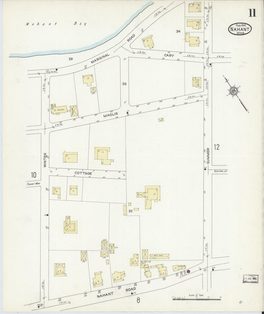 Sanborn Fire Insurance Map from Nahant, Essex County, Massachusetts (1914), Sheet #0011 - Historic Sanborn Fire Insurance Map Print, vintage old map wall art, antique decor, genealogy gift, Massachusetts Massachusetts map