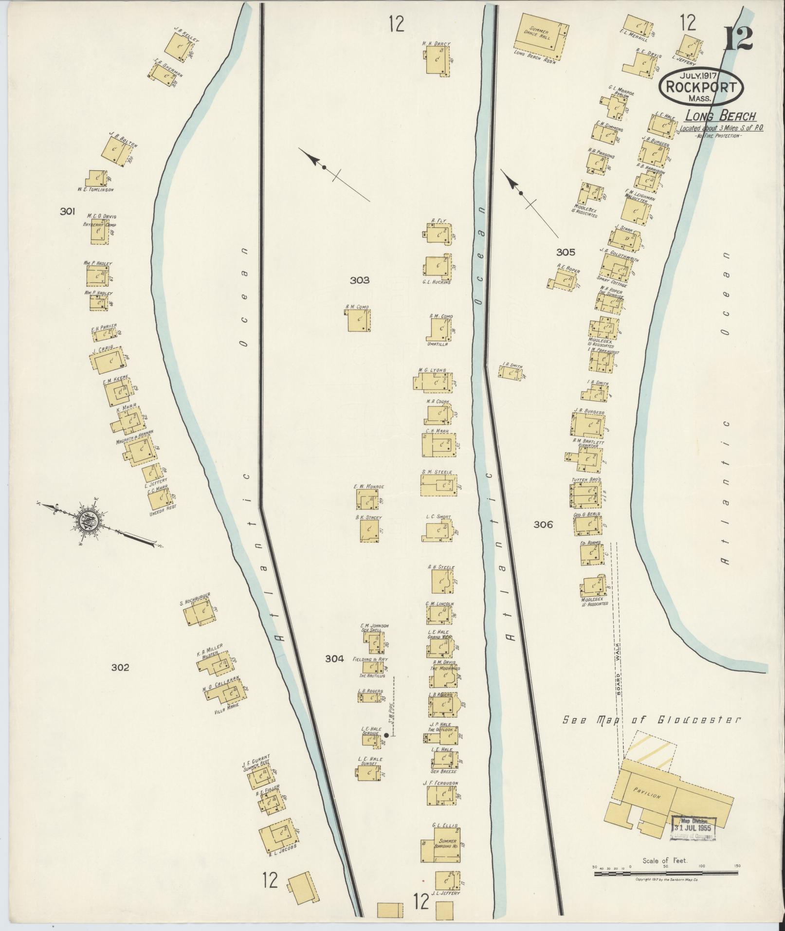 Sanborn Fire Insurance Map from Rockport, Essex County, Massachusetts (1917), Sheet #0012 - Complete Map Set gallery image, historic Sanborn map, vintage wall art, Massachusetts Massachusetts