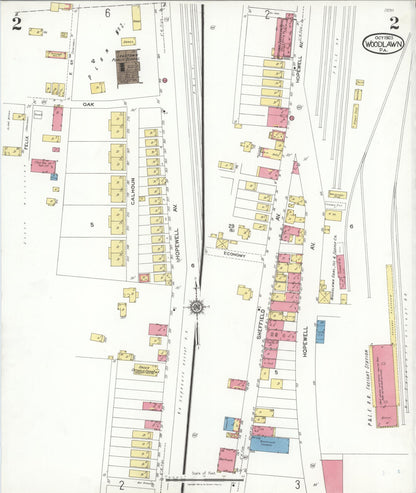 Sanborn Fire Insurance Map from Woodlawn, Beaver County, Pennsylvania (1923), Sheet #0002 - Complete Map Set gallery image, historic Sanborn map, vintage wall art, Pennsylvania Pennsylvania
