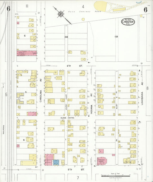 Sanborn Fire Insurance Map from Chester, Hancock County, West Virginia (1923), Sheet #0006 - Historic Sanborn Fire Insurance Map Print, vintage old map wall art, antique decor, genealogy gift, West Virginia West Virginia map