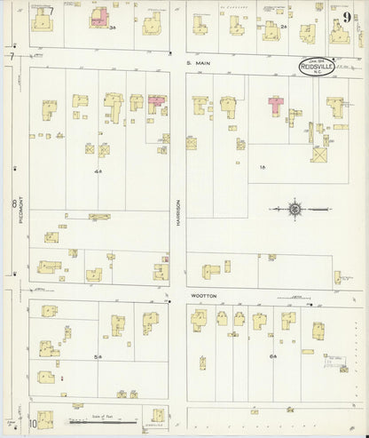 Sanborn Fire Insurance Map from Reidsville, Rockingham County, North Carolina (1914), Sheet #0009 - Historic Sanborn Fire Insurance Map Print, vintage old map wall art, antique decor, genealogy gift, North Carolina North Carolina map
