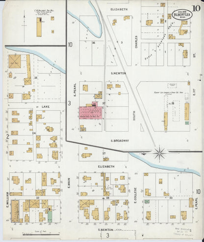 Sanborn Fire Insurance Map from Albert Lea, Freeborn County, Minnesota (1899), Sheet #0010 - Historic Sanborn Fire Insurance Map Print, vintage old map wall art, antique decor, genealogy gift, Minnesota Minnesota map
