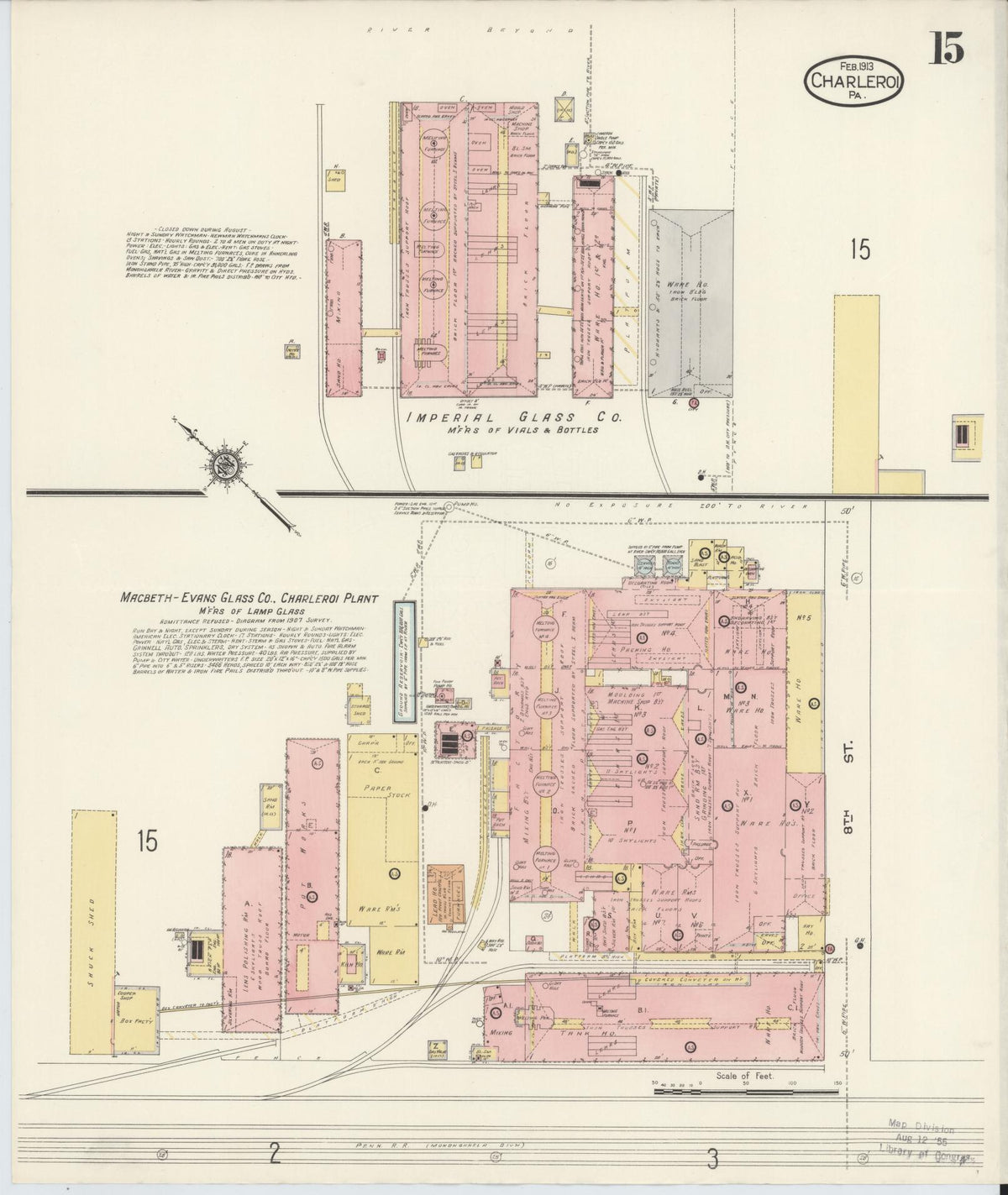 Sanborn Fire Insurance Map from Charleroi, Washington County, Pennsylvania (1913), Sheet #0015 - Complete Map Set gallery image, historic Sanborn map, vintage wall art, Pennsylvania Pennsylvania