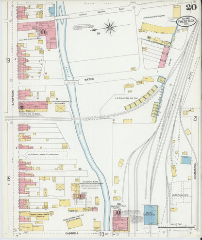 Sanborn Fire Insurance Map from Frederick, Frederick County, Maryland (1904), Sheet #0020 - Complete Map Set gallery image, historic Sanborn map, vintage wall art, Maryland Maryland