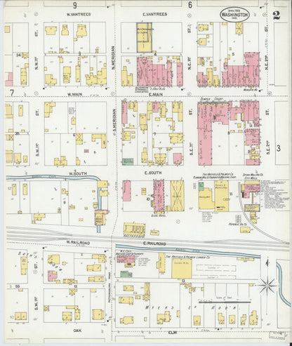 Sanborn Fire Insurance Map from Washington, Daviess County, Indiana (1902), Sheet #0002 - Complete Map Set gallery image, historic Sanborn map, vintage wall art, Washington Washington