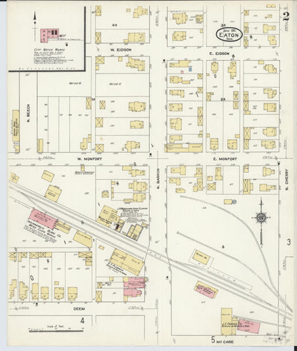 Sanborn Fire Insurance Map from Eaton, Preble County, Ohio (1911), Sheet #0002 - Complete Map Set gallery image, historic Sanborn map, vintage wall art, Ohio Ohio