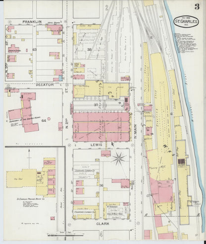 Sanborn Fire Insurance Map from Saint Charles, Saint Charles County, Missouri (1893), Sheet #0003 - Complete Map Set gallery image, historic Sanborn map, vintage wall art, Missouri Missouri