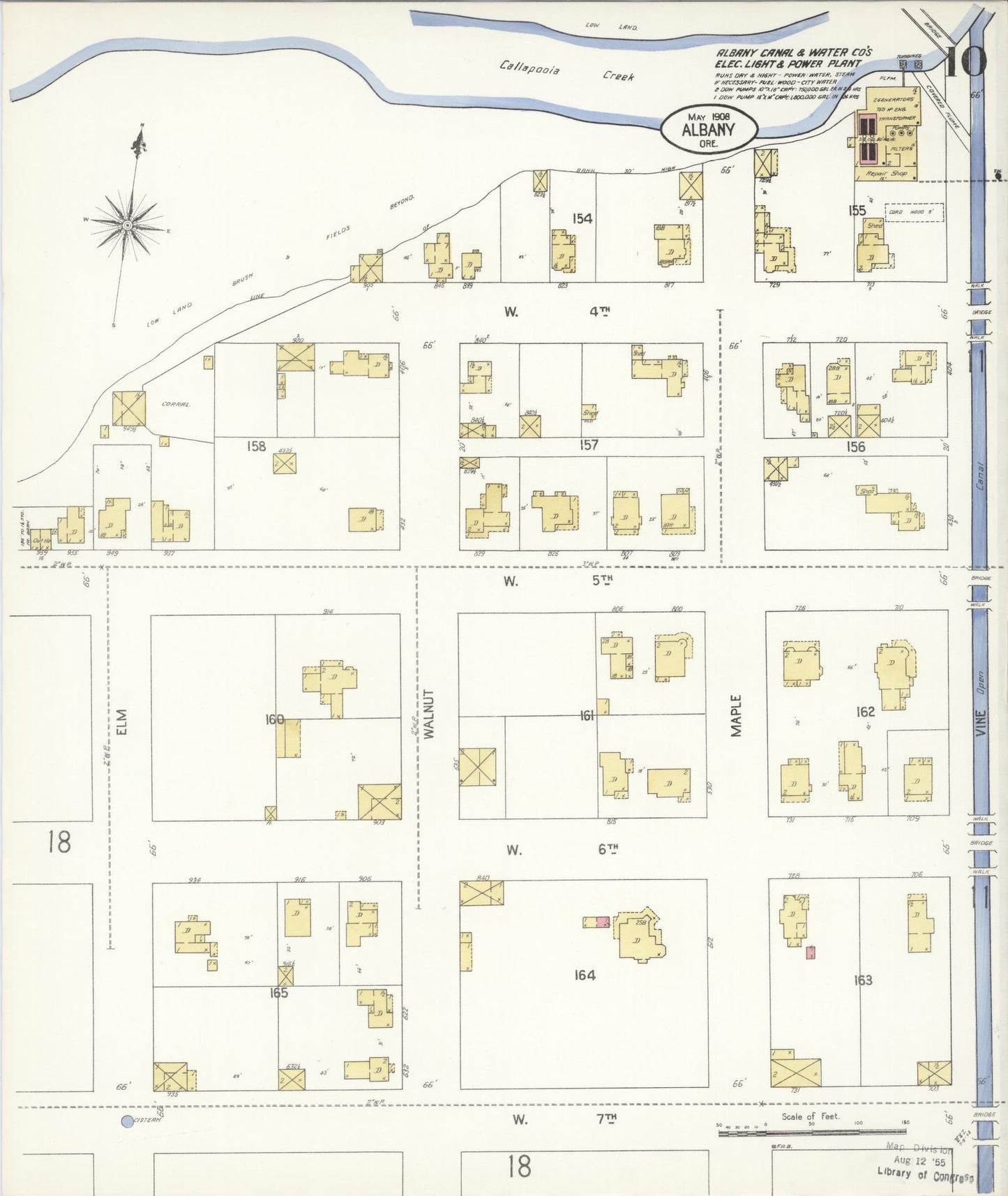 Sanborn Fire Insurance Map from Albany, Linn County, Oregon (1908), Sheet #0010 - Complete Map Set gallery image, historic Sanborn map, vintage wall art, Oregon Oregon