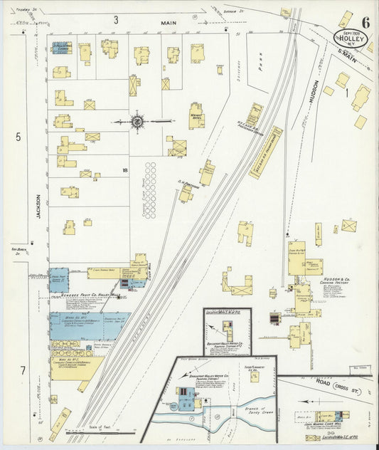 Sanborn Fire Insurance Map from Holley, Orleans County, New York (1909), Sheet #0006 - Historic Sanborn Fire Insurance Map Print, vintage old map wall art, antique decor, genealogy gift, New York New York map
