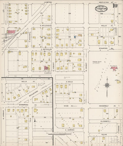 Sanborn Fire Insurance Map from Stamford, Jones County, Texas (1922), Sheet #0010 - Complete Map Set gallery image, historic Sanborn map, vintage wall art, Texas Texas