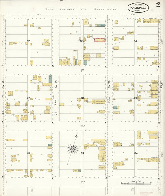 Sanborn Fire Insurance Map from Kalispell, Flathead County, Montana (1894), Sheet #0002 - Historic Sanborn Fire Insurance Map Print, vintage old map wall art, antique decor, genealogy gift, Montana Montana map