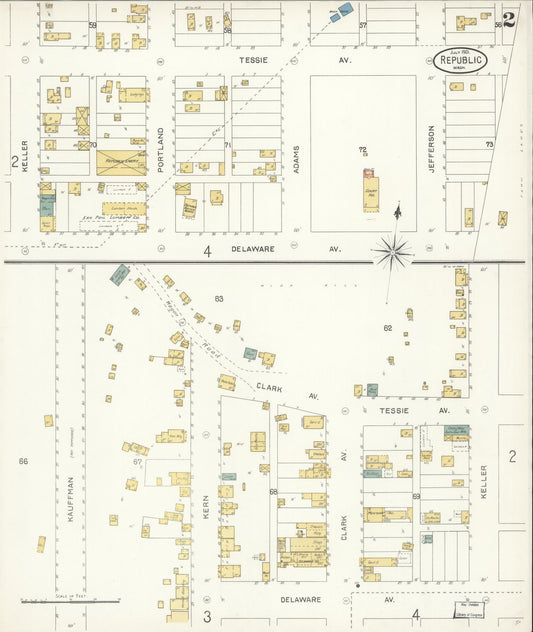 Sanborn Fire Insurance Map from Republic, Ferry County, Washington (1901), Sheet #0002 - Complete Map Set gallery image, historic Sanborn map, vintage wall art, Washington Washington