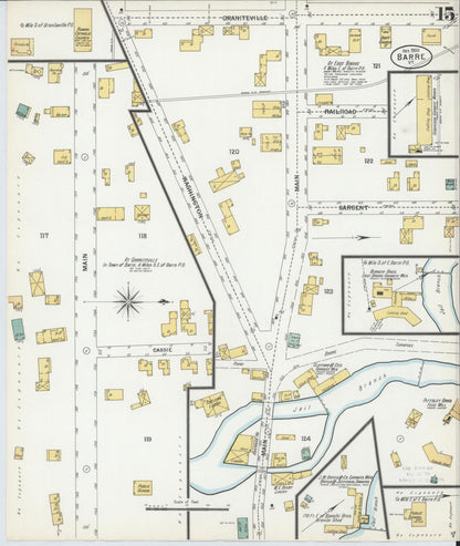Sanborn Fire Insurance Map from Barre, Washington County, Vermont (1900), Sheet #0015 - Complete Map Set gallery image, historic Sanborn map, vintage wall art, Vermont Vermont