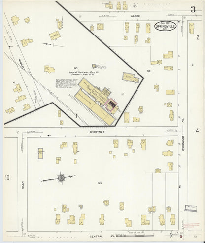 Sanborn Fire Insurance Map from Springville, Erie County, New York (1912), Sheet #0003 - Complete Map Set gallery image, historic Sanborn map, vintage wall art, New York New York
