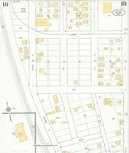 Sanborn Fire Insurance Map from Kelso, Cowlitz County, Washington (1927), Sheet #0018 - Complete Map Set gallery image, historic Sanborn map, vintage wall art, Washington Washington