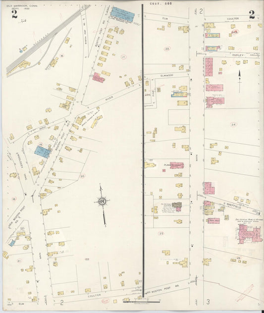 Sanborn Fire Insurance Map from Old Saybrook, Middlesex County, Connecticut (1943), Sheet #0002 - Historic Sanborn Fire Insurance Map Print, vintage old map wall art, antique decor, genealogy gift, Connecticut Connecticut map