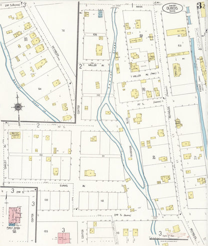 Sanborn Fire Insurance Map from Dubois, Clark County, Idaho (1921), Sheet #0003 - Complete Map Set gallery image, historic Sanborn map, vintage wall art, Idaho Idaho