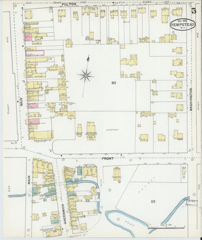 Sanborn Fire Insurance Map from Hempstead, Nassau County, New York (1892), Sheet #0005 - Complete Map Set gallery image, historic Sanborn map, vintage wall art, New York New York
