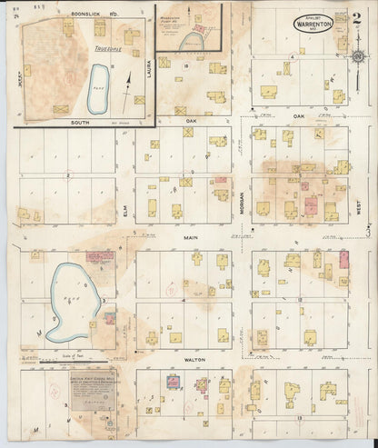 Sanborn Fire Insurance Map from Warrenton, Warren County, Missouri (1932), Sheet #0002 - Complete Map Set gallery image, historic Sanborn map, vintage wall art, Missouri Missouri