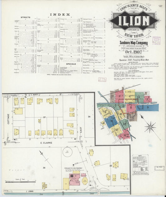 Sanborn Fire Insurance Map from Ilion, Herkimer County, New York. (1907) – Historic Sanborn Fire Insurance Map Print