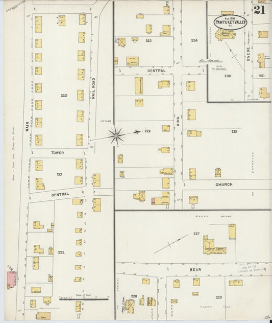 Sanborn Fire Insurance Map from Pawtuxet Valley, Kent and Providence Counties, Rhode Island (1898), Sheet #0021 - Historic Sanborn Fire Insurance Map Print, vintage old map wall art, antique decor, genealogy gift, Washington Washington map
