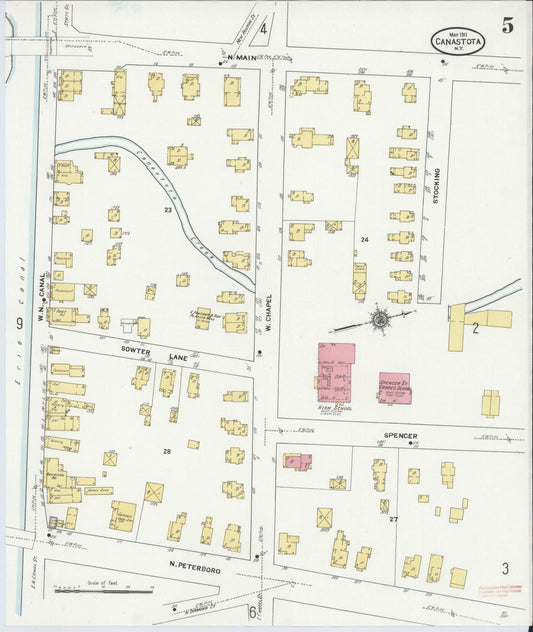 Sanborn Fire Insurance Map from Canastota, Madison County, New York (1911), Sheet #0005 - Historic Sanborn Fire Insurance Map Print, vintage old map wall art, antique decor, genealogy gift, New York New York map