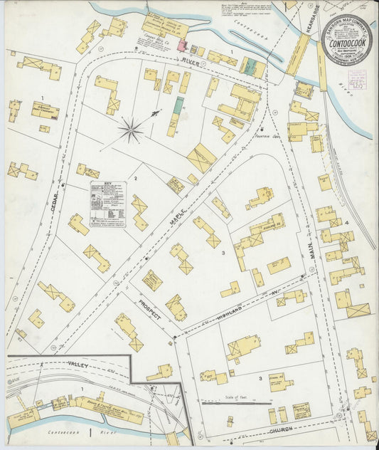 Sanborn Fire Insurance Map from Contoocook, Merrimack County, New Hampshire (1904), Sheet #0001 - Historic Sanborn Fire Insurance Map Print, vintage old map wall art, antique decor, genealogy gift, New Hampshire New Hampshire map