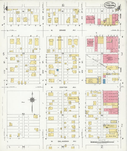 Sanborn Fire Insurance Map from Tonkawa, Kay County, Oklahoma (1925), Sheet #0004 - Complete Map Set gallery image, historic Sanborn map, vintage wall art, Oklahoma Oklahoma