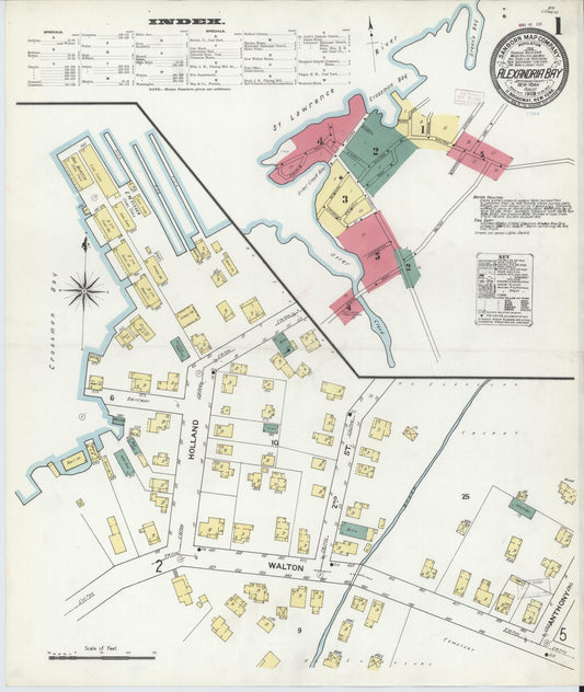 Sanborn Fire Insurance Map from Alexandria Bay, Jefferson County, New York. (1909) – Historic Sanborn Fire Insurance Map Print