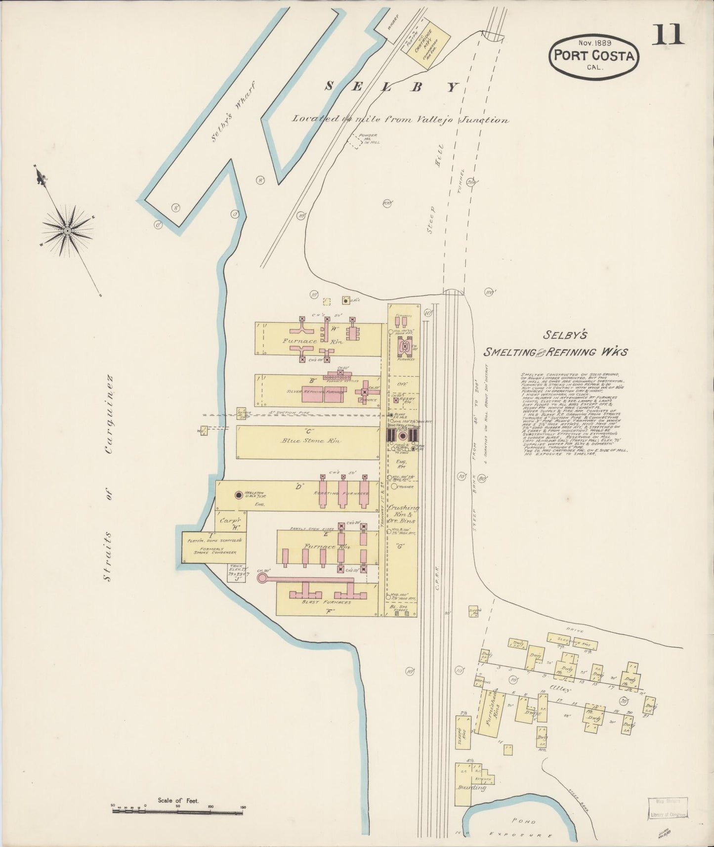 Sanborn Fire Insurance Map from Port Costa, Contra Costa County, California (1889), Sheet #0011 - Complete Map Set gallery image, historic Sanborn map, vintage wall art, California California