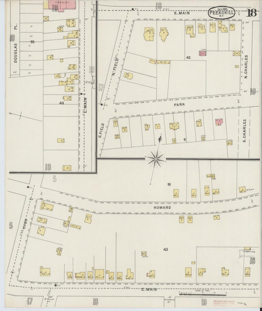 Sanborn Fire Insurance Map from Peekskill, Westchester County, New York (1895), Sheet #0018 - Historic Sanborn Fire Insurance Map Print, vintage old map wall art, antique decor, genealogy gift, New York New York map