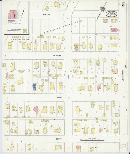 Sanborn Fire Insurance Map from Anna, Union County, Illinois (1910), Sheet #0005 - Complete Map Set gallery image, historic Sanborn map, vintage wall art, Illinois Illinois