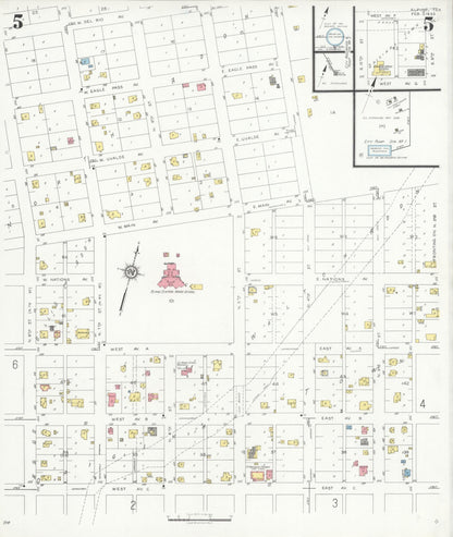 Sanborn Fire Insurance Map from Alpine, Brewster County, Texas (1933), Sheet #0005 - Historic Sanborn Fire Insurance Map Print, vintage old map wall art, antique decor, genealogy gift, Texas Texas map