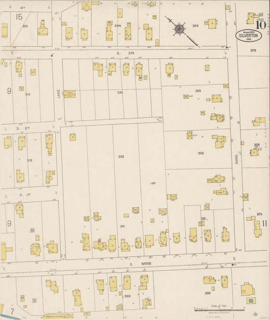 Sanborn Fire Insurance Map from Silverton, Marion County, Oregon (1922), Sheet #0010 - Historic Sanborn Fire Insurance Map Print, vintage old map wall art, antique decor, genealogy gift, Oregon Oregon map