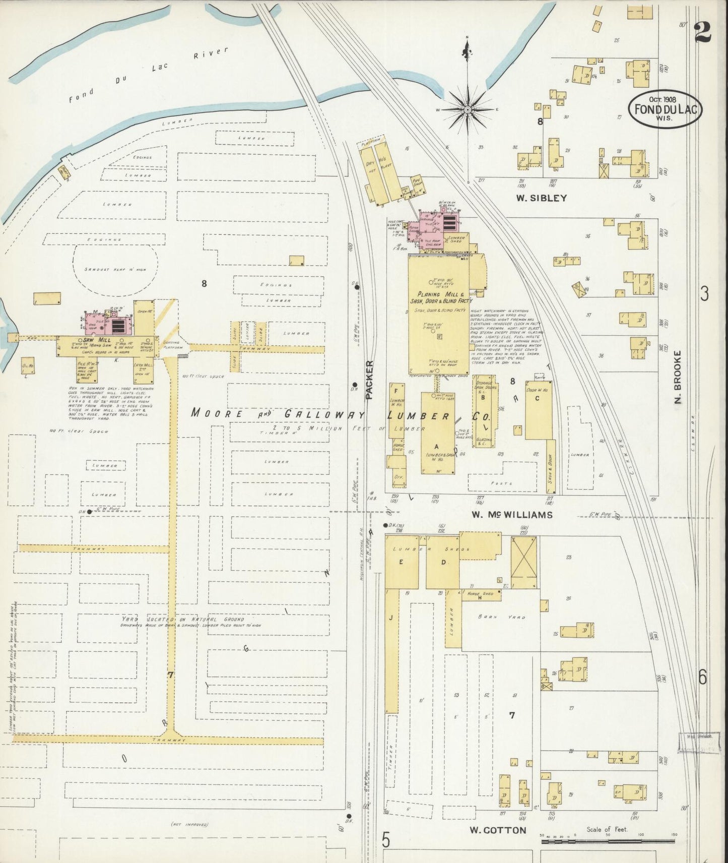Sanborn Fire Insurance Map from Fond du Lac, Fond du Lac County, Wisconsin (1908), Sheet #0002 - Complete Map Set gallery image, historic Sanborn map, vintage wall art, Wisconsin Wisconsin