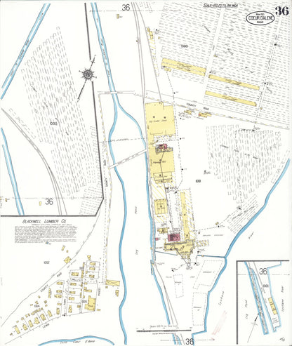 Sanborn Fire Insurance Map from Coeur D'alene, Kootenai County, Idaho (1921), Sheet #0036 - Complete Map Set gallery image, historic Sanborn map, vintage wall art, Idaho Idaho