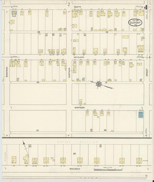 Sanborn Fire Insurance Map from Dupont, Luzerne County, Pennsylvania (1914), Sheet #0004 - Historic Sanborn Fire Insurance Map Print, vintage old map wall art, antique decor, genealogy gift, Pennsylvania Pennsylvania map