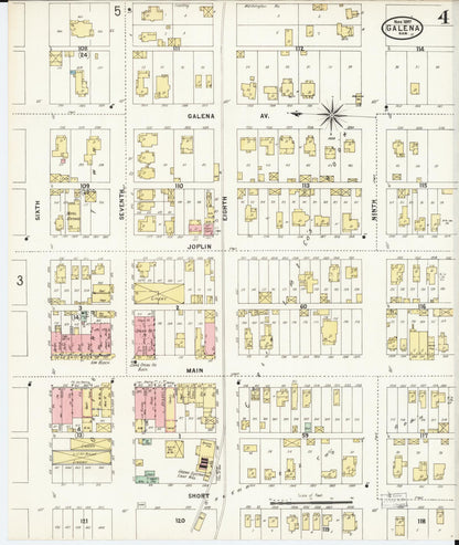 Sanborn Fire Insurance Map from Galena, Cherokee County, Kansas (1897), Sheet #0004 - Complete Map Set gallery image, historic Sanborn map, vintage wall art, Kansas Kansas