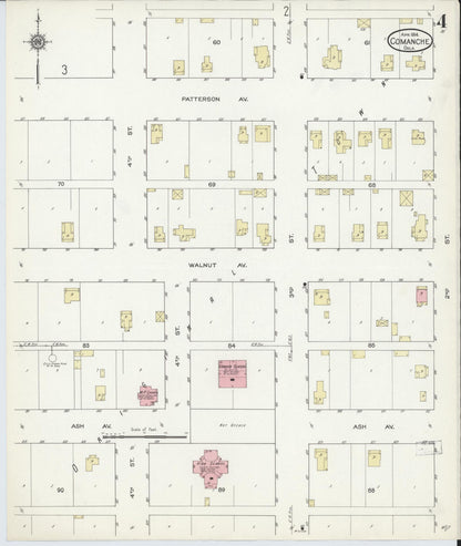 Sanborn Fire Insurance Map from Comanche, Stephens County, Oklahoma (1914), Sheet #0004 - Complete Map Set gallery image, historic Sanborn map, vintage wall art, Oklahoma Oklahoma