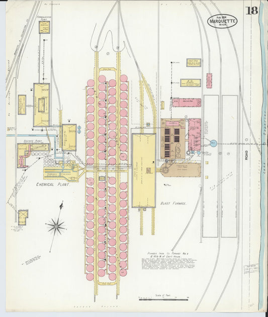 Sanborn Fire Insurance Map from Marquette, Marquette County, Michigan (1904), Sheet #0018 - Historic Sanborn Fire Insurance Map Print, vintage old map wall art, antique decor, genealogy gift, Michigan Michigan map