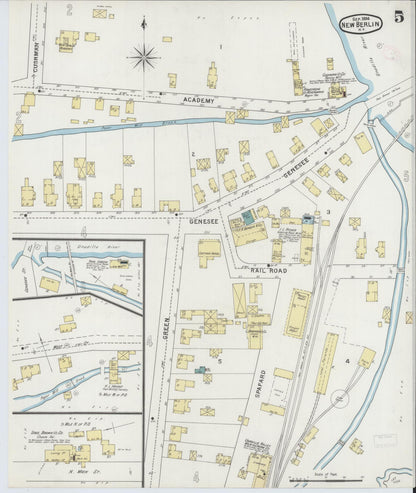 Sanborn Fire Insurance Map from New Berlin, Chenango County, New York (1894), Sheet #0005 - Complete Map Set gallery image, historic Sanborn map, vintage wall art, New York New York
