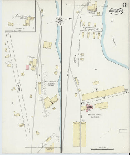 Sanborn Fire Insurance Map from Buckhannon, Upshur County, West Virginia (1894), Sheet #0003 - Complete Map Set gallery image, historic Sanborn map, vintage wall art, West Virginia West Virginia