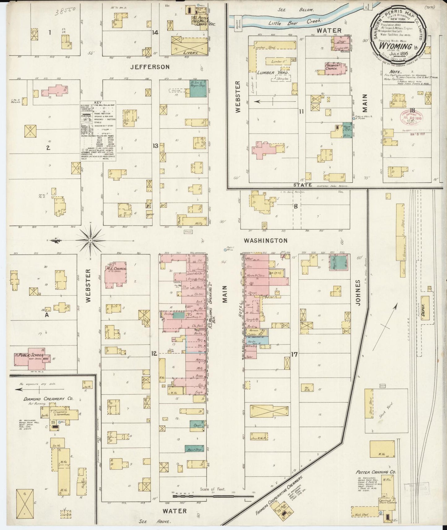 Sanborn Fire Insurance Map from Wyoming, Jones County, Iowa. (1895) – Map View