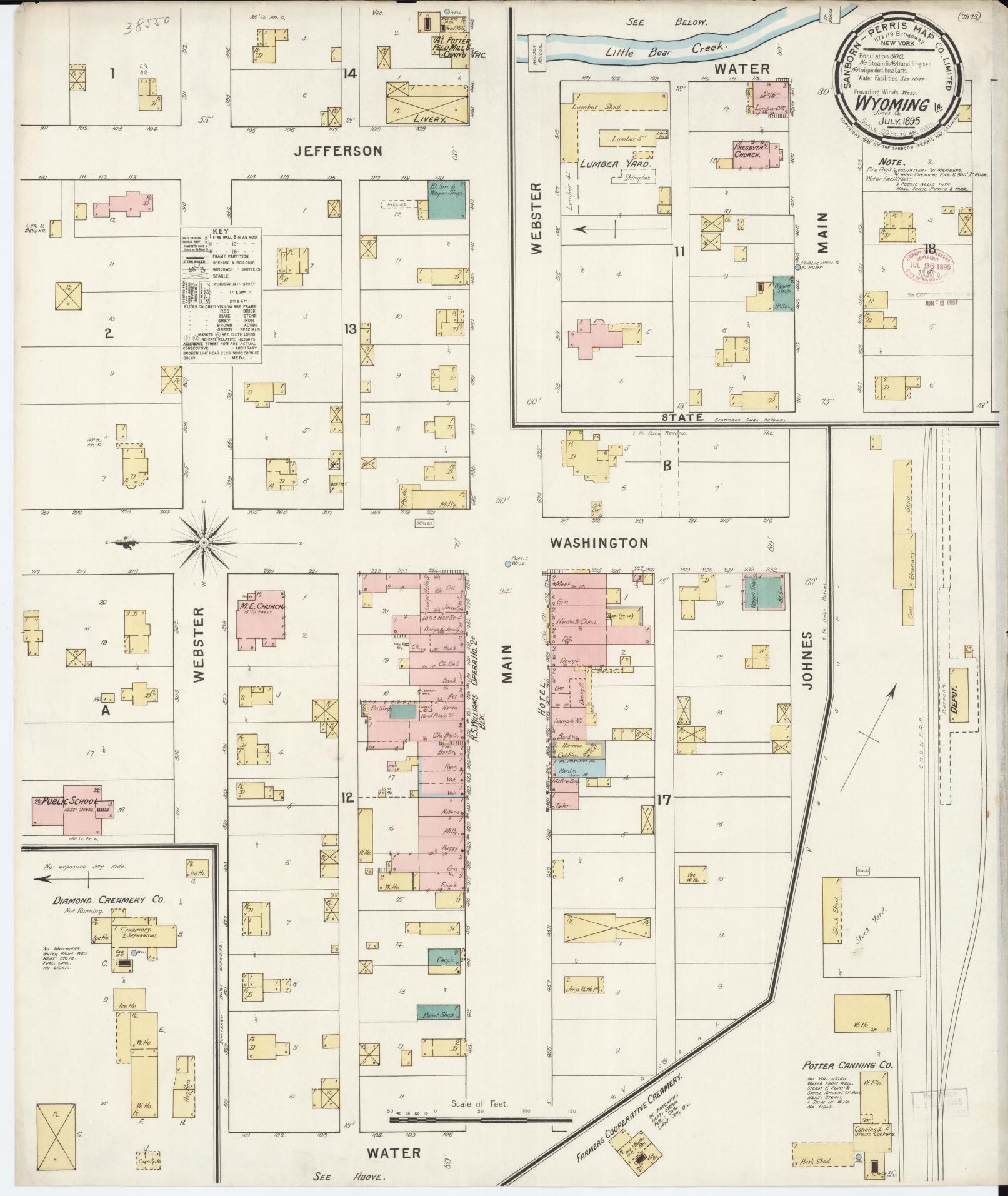 Sanborn Fire Insurance Map from Wyoming, Jones County, Iowa. (1895) – Map View