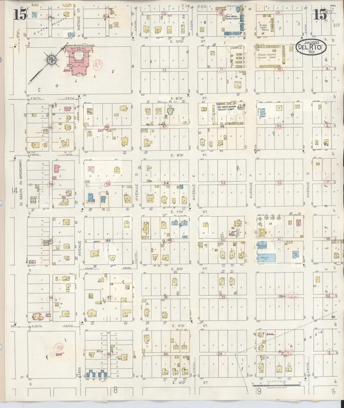 Sanborn Fire Insurance Map from Del Rio, Val Verde County, Texas (1948), Sheet #0015 - Complete Map Set gallery image, historic Sanborn map, vintage wall art, Texas Texas
