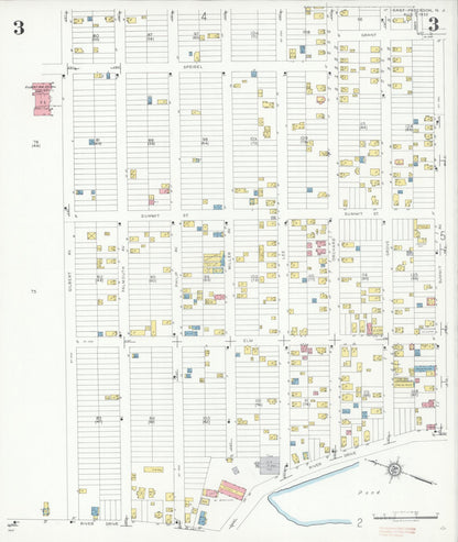 Sanborn Fire Insurance Map from East Paterson, Bergen County, New Jersey (1932), Sheet #0003 - Historic Sanborn Fire Insurance Map Print, vintage old map wall art, antique decor, genealogy gift, New Jersey New Jersey map