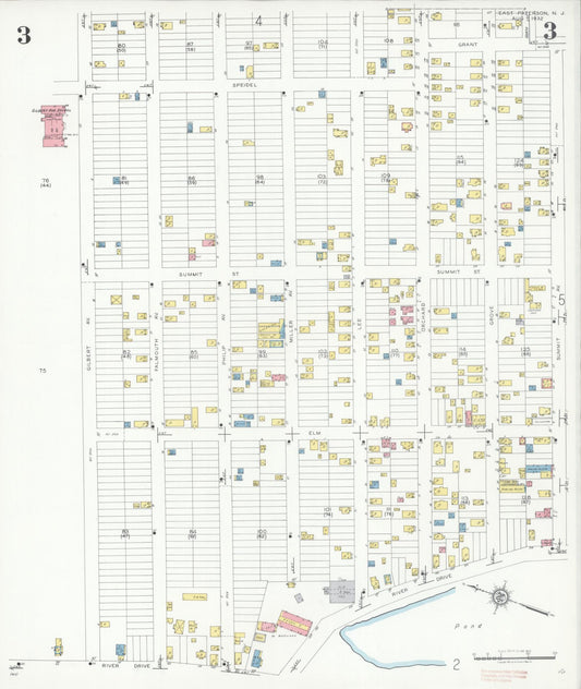 Sanborn Fire Insurance Map from East Paterson, Bergen County, New Jersey (1932), Sheet #0003 - Historic Sanborn Fire Insurance Map Print, vintage old map wall art, antique decor, genealogy gift, New Jersey New Jersey map