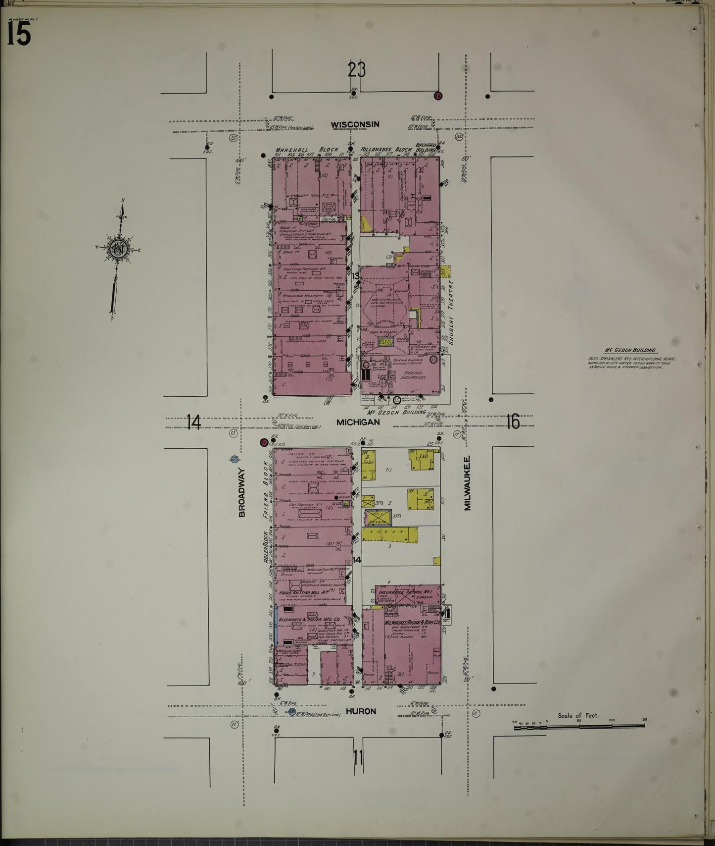 Sanborn Fire Insurance Map from Milwaukee, Milwaukee County, Wisconsin (1910), Sheet #0015 - Historic Sanborn Fire Insurance Map Print, vintage old map wall art, antique decor, genealogy gift, Wisconsin Wisconsin map