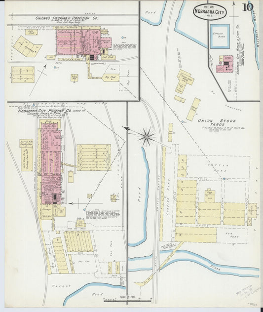 Sanborn Fire Insurance Map from Nebraska City, Otoe County, Nebraska (1891), Sheet #0010 - Historic Sanborn Fire Insurance Map Print, vintage old map wall art, antique decor, genealogy gift, Nebraska Nebraska map